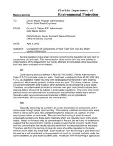 Management of Components of Yard Trash: Dirt, Ash and Mulch - Solid Waste - Solid and Hazardous Waste - Florida DEP - [swm-05-6.pdf]
