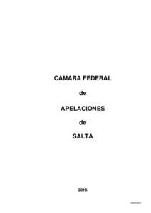 CÁMARA FEDERAL de APELACIONES de SALTA