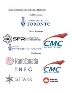 Many Thanks to Our Generous Sponsors: Gold Sponsors Silver Sponsors  Exhibitors