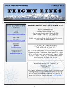UTAH CHAPTER NINETY-NINES  FEBRUARY 2015 Flight lines