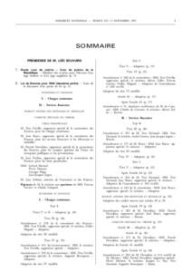 ASSEMBLÉE NATIONALE – SÉANCE DU 15 NOVEMBRE[removed]SOMMAIRE PRÉSIDENCE DE M. LOÏC BOUVARD