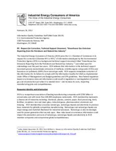 Industrial Energy Consumers of America The Voice of the Industrial Energy Consumers th[removed]Street, NW, Suite 500 • Washington, D.C[removed]Telephone[removed] • Fax[removed] • www.ieca-us.org