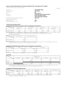 Summary of Consolidated Financial Report for the Three Months Ended June 30, 2013　〔under Japanese GAAP〕 （Unaudited） English translation from the original Japanese-language document July 30, 2013 Company Name  C