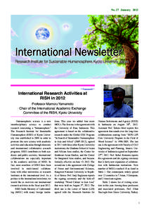 No. 27 January 2013  = Foreword = International Research Activities at RISH in 2012