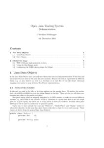 Open Java Trading System Dokumentation Christian Schuhegger 4th December[removed]Contents