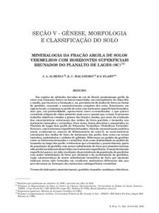 MINERALOGIA DA FRAÇÃO ARGILA DE SOLOS VERMELHOS COM HORIZONTES SUPERFICIAIS[removed]