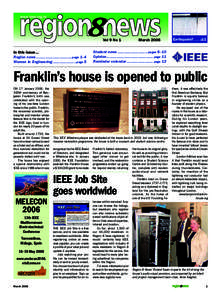 www.ieee.org/r8  Vol 9 No 1 In this issue... Region news............................................page 1–4 Women in Engineering.............................page 5