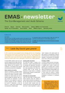 >>> http://europa.eu.int/comm/environment/emas  issue #02 NOVEMBER 2002 EMAS - newsletter The Eco-Management and Audit Scheme