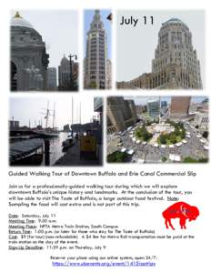 Microsoft Word - Guided Historical Tour of Downtown Buffalo & Erie Canal Commerical Strip~Summer 2015