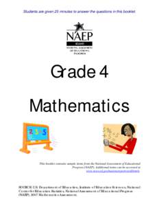 NAEP Practice Test Booklet - Mathematics - Grade 4