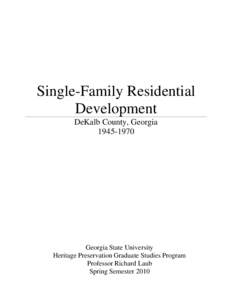 Single-Family Residential Development DeKalb County, Georgia[removed]Georgia State University