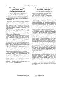 648  Goldschmidt Conference Abstracts The noble gas and halogen composition of the