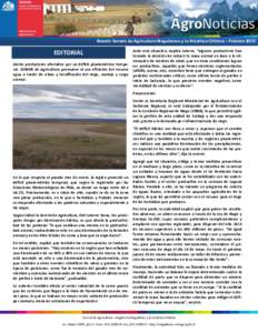 Boletín Seremi de Agricultura Magallanes y la Antártica Chilena – FebreroEDITORIAL Alerta productores afectados por un déficit pluviométrico temporal. SEREMI de Agricultura promueve el uso eficiente del recu