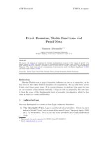 GDP Festschrift  ENTCS, to appear Event Domains, Stable Functions and Proof-Nets