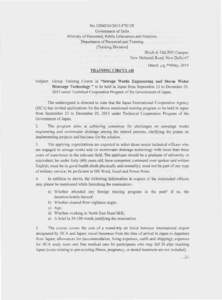 Nol5-FTC/IR Government of India Ministry of Personnel, Public Grievances and Pensions Department of Personnel and Training [Training Division] Block-4, Old JNU Campus