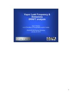 Vapor Leak Frequency & Emissions DRAFT Analysis - FACA MOVES Review Workgroup - January 28, [removed]slide presentation