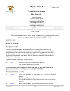 City of Glendale[removed]West Glendale Avenue Glendale, AZ[removed]Voting Meeting Agenda
