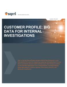 W  CASE STUDY CUSTOMER PROFILE: BIG DATA FOR INTERNAL