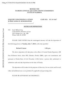 Filing # E-Filed:58:35 PM  BEFORE THE FLORIDA JUDICIAL QUALIFICATIONS COMMISSION STATE OF FLORIDA