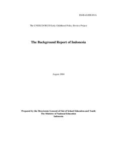 The Background report of Indonesia; 2004