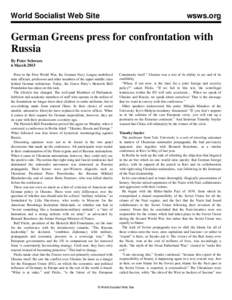 World Socialist Web Site  wsws.org German Greens press for confrontation with Russia