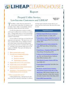 B a n ner  Report Prepaid Utility Service, Low-Income Customers and LIHEAP