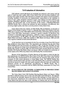 New York City Department of Environmental Protection  Waterbody/Watershed Facility Plan Coney Island Creek  7.0 Evaluation of Alternatives