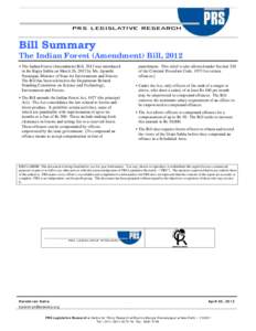 Microsoft Word - Bill Summary -- indian forest.doc