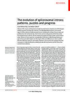 REVIEWS  The evolution of spliceosomal introns: