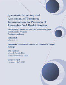 Systematic Screening and Assessment of Workforce Innovations in the Provision of