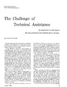 ENGINEERING AND SCIENCE October 1960, Volume X X I V , No. 1 The Challenge Technical Assistance