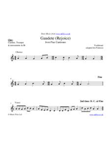 Sheet Music from www.mfiles.co.uk  Gaudete (Rejoice) Clar: Clarinet, Trumpet