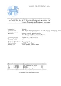 ADMIRE  FRAMEWORK 7 ICTADMIRE D1.8  Draft chapter dening and explaining the model, language and language processor  Project Title