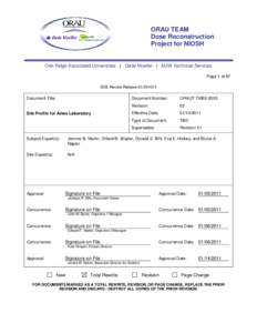 ORAU TEAM Dose Reconstruction Project for NIOSH Oak Ridge Associated Universities I Dade Moeller I MJW Technical Services Page 1 of 87