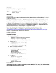 HAZWOPER / Occupational Safety and Health Administration / Prevention / Town and country planning in the United Kingdom / United States Environmental Protection Agency / Dangerous goods / Brownfield land / Operations Plus WMD / Midwest Consortium for Hazardous Waste Worker Training / Hazardous materials / Security / Safety