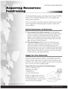 NATIONAL WILDLIFE FEDERATION  Acquiring Resources: Fundraising Do Schoolyard Habitats projects require huge sums of money? No! With a little creativity, Schoolyard Habitats projects can be brought to life