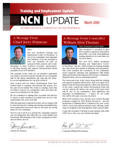 Training and Employment Update  NCN UPDATE March 2003