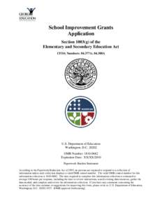 George State Department of Education School Improvement Grant Application (PDF)