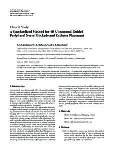 A Standardized Method for 4D Ultrasound-Guided Peripheral Nerve Blockade and Catheter Placement