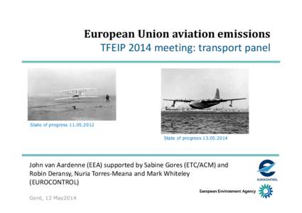 European Union aviation emissions TFEIP 2014 meeting: transport panel State of progressState of progress