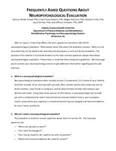 Microsoft Word - Neuropsych FAQ.doc