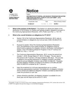 Federal-Aid Highway Program Obligation Authority - Fiscal Year (FY) 2008