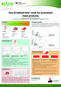 Use of tainted boar meat for processed meat products Kristensen, L., Tørngren, M. & Claudi-Magnussen, C. Danish Meat Research Institute (DMRI), Meat Quality, Maglegaardsvej 2 , 4000 Roskilde, Denmark  Objectives
