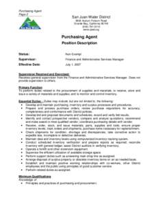 Purchasing Agent Page 2 San Juan Water District 9935 Auburn-Folsom Road Granite Bay, California 95746