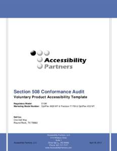 Dell™ OptiPlex 9020 MTSection 508 Conformance Audit Voluntary Product Accessibility Template