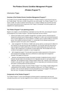 The Flinders Chronic Condition Management Program (Flinders Program™) Information Paper Overview of the Flinders Chronic Condition Management Program™ The Flinders Chronic Condition Management Program™ (Flinders Pr