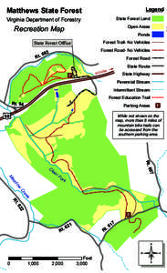 Matthews State Forest  Legend State Forest Land  Virginia Department of Forestry