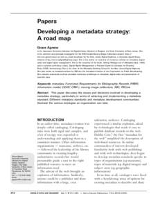 Papers Developing a metadata strategy: A road map