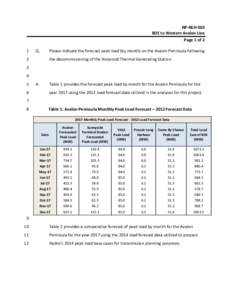 NP‐NLH‐003  BDE to Western Avalon Line  Page 1 of 2  1   Q. 