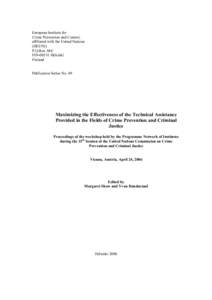 European Institute for Crime Prevention and Control, affiliated with the United Nations (HEUNI) P.O.Box 444 FIN[removed]Helsinki